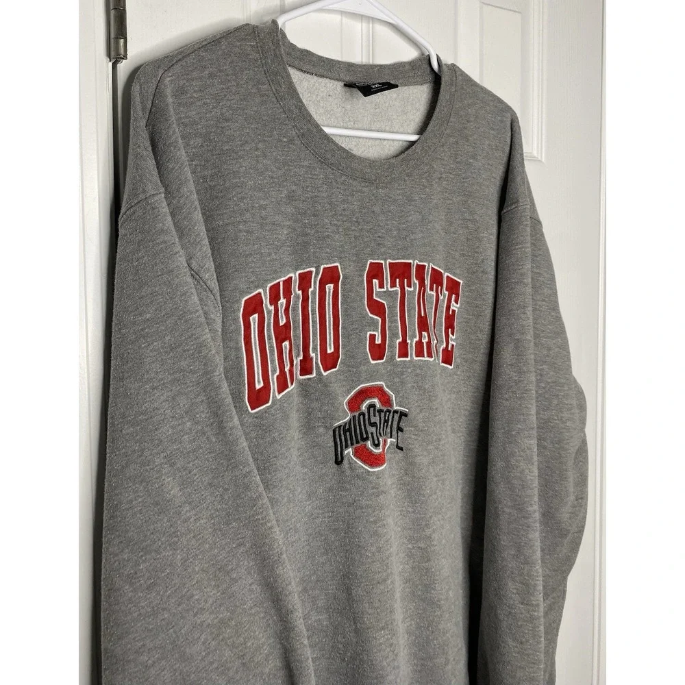 Colosseum Men's NCAA Ohio‎ State Buckets Pullover Logo Sweater Grey Size XXL